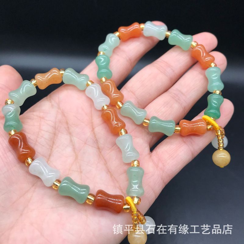Beading - سوار مجوهرات من خرز اليشم ثلاثي