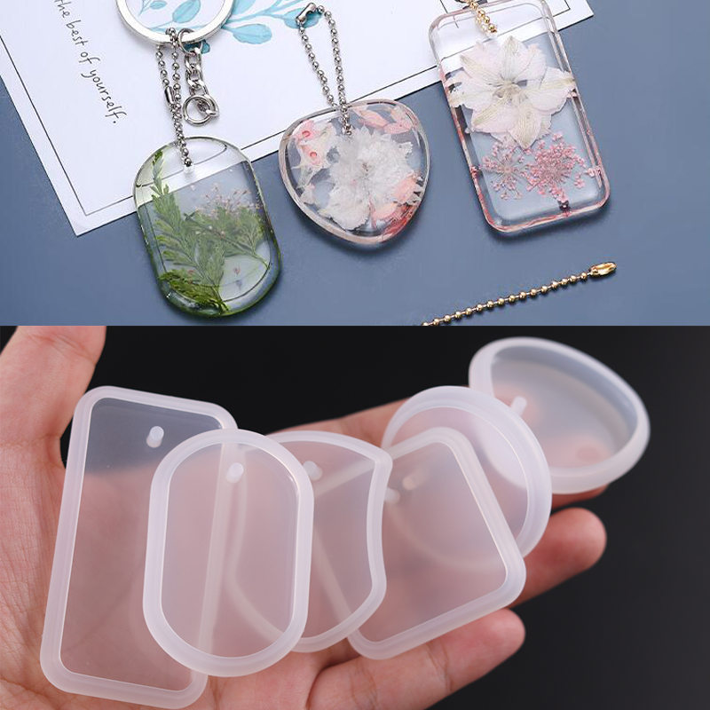 Silicone Epoxy Resin Molds Set - 1 قطعة Keychain بها بنفسك المفاتيح