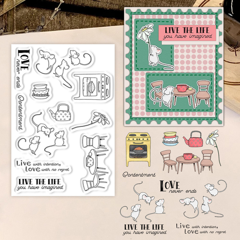 Clear Silicone Stamps For Card Making - طابع شفاف من سانكرافت بتصميم فأر