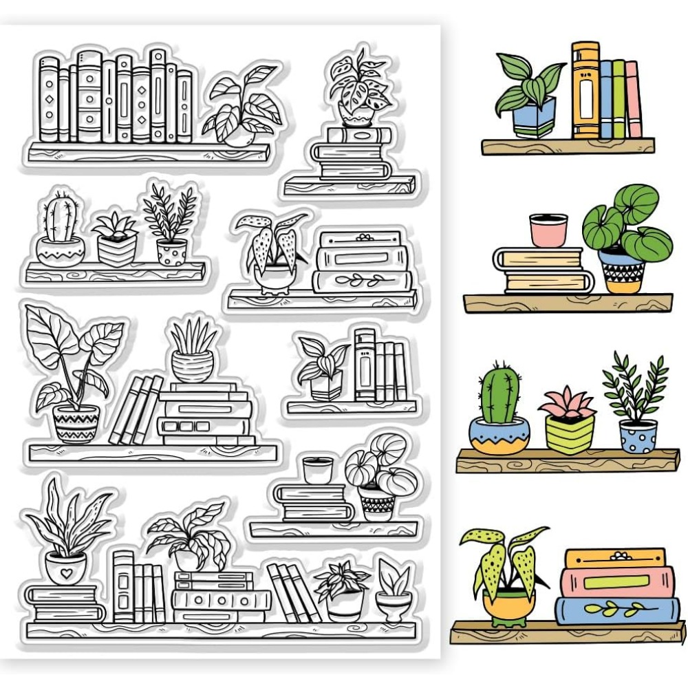 Clear Silicone Stamps For Card Making - بوعاء رف الكتب واضح Stamps كتاب