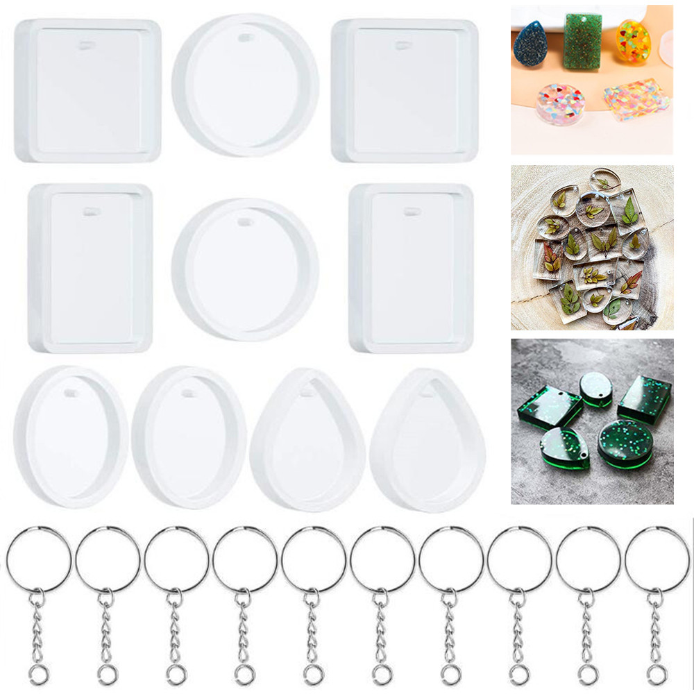 Silicone Epoxy Resin Molds Set - 20 قطعة/المجموعة Keychain بها بنفسك المفاتيح