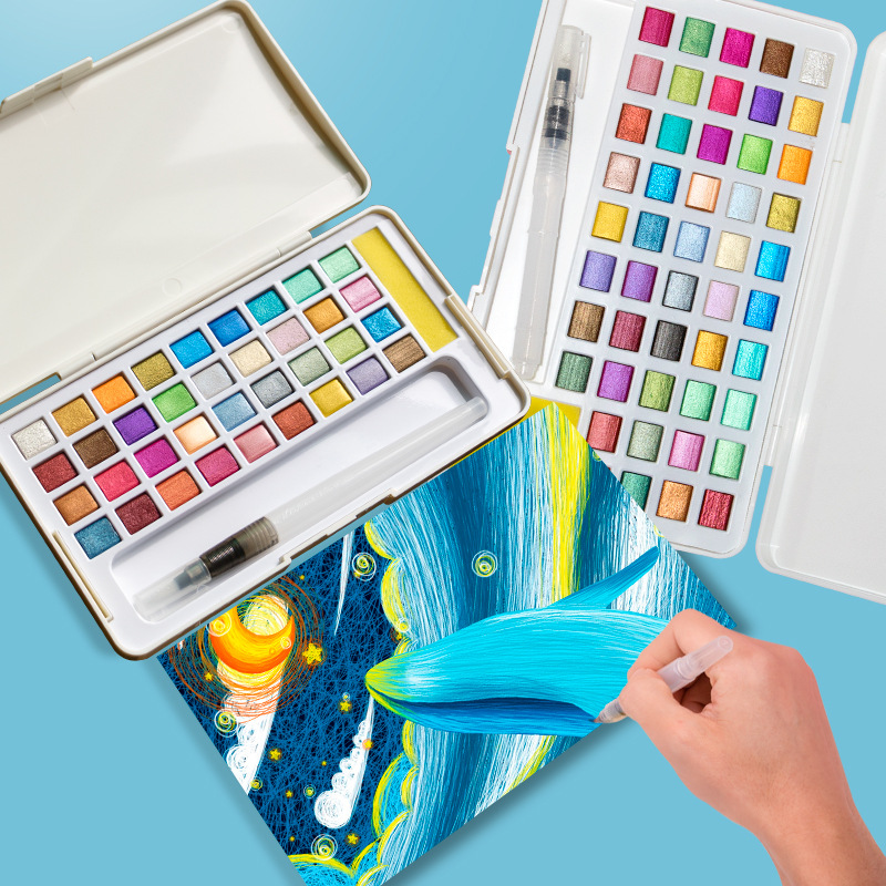 Watercolor Paint Set Solid Pigment - مجموعة ألوان مائية صلبة أصباغ مائية