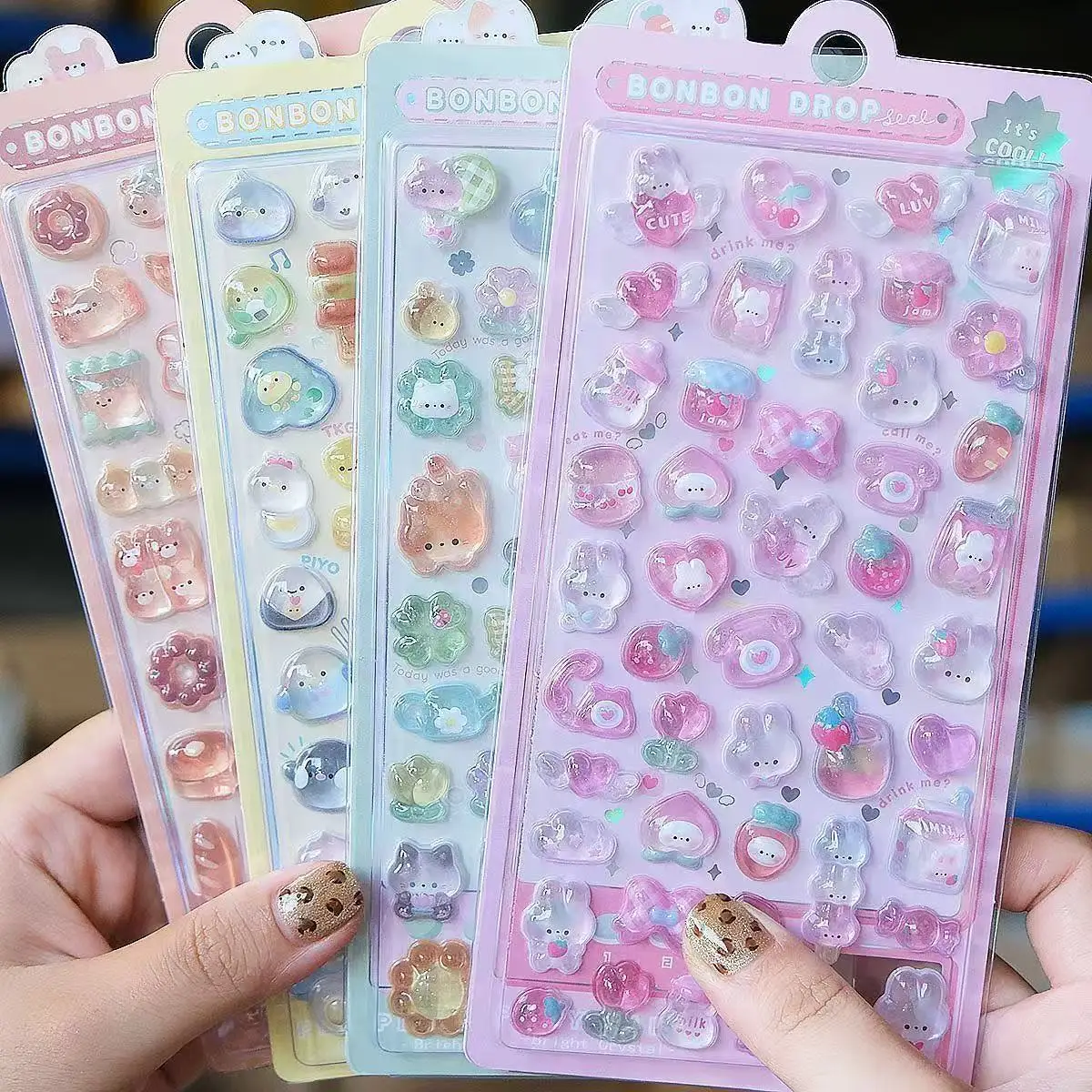 Scrapbooking - ملصقات كاواي ثلاثية الأبعاد من الراتنج
