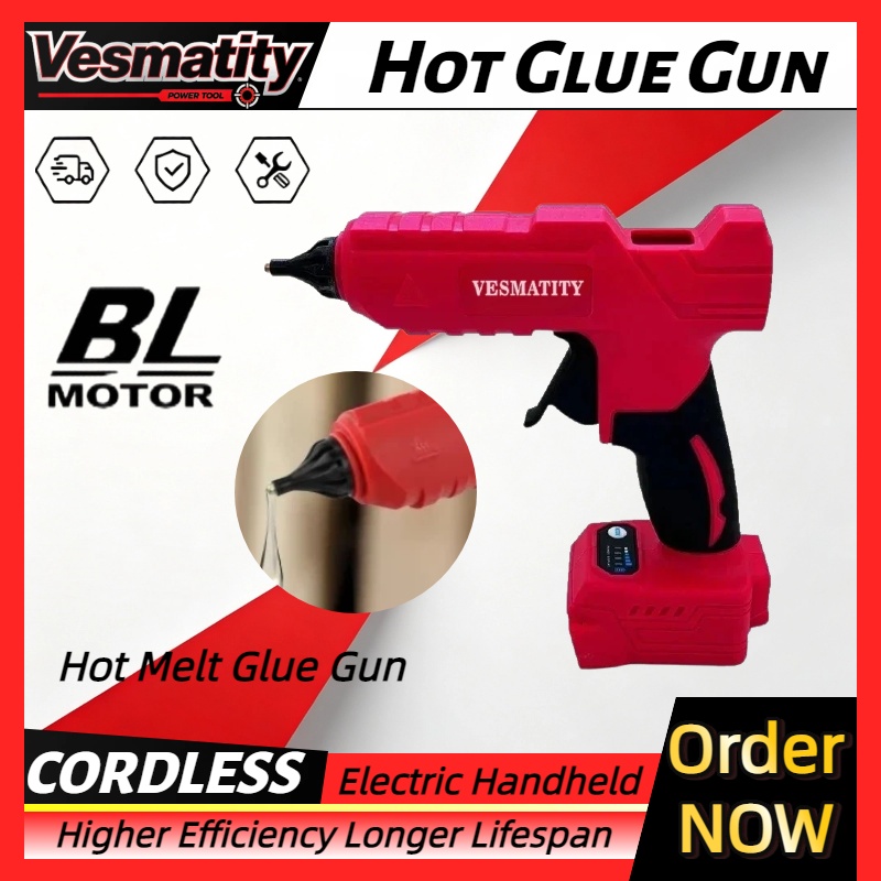 Hot Melt Glue Gun Cordless - مسدس غراء كهربائي لاسلكي سريع التسخين،