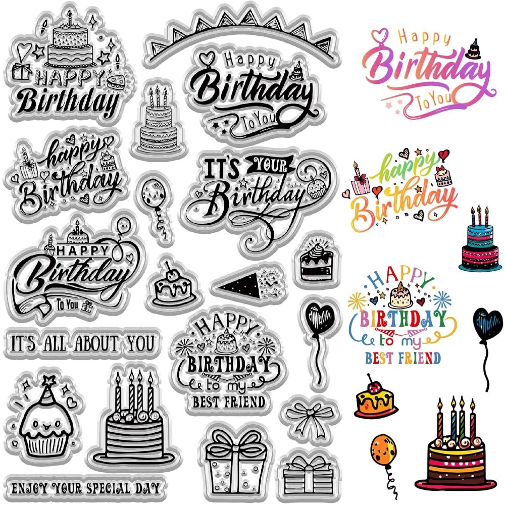 Clear Silicone Stamps For Card Making - عيد ميلاد سعيد واضح Stamps لصنع