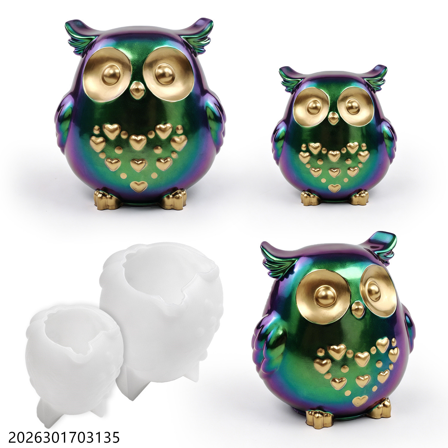 Silicone Epoxy Resin Molds Set - قالب سيليكون على شكل بومة ثلاثية