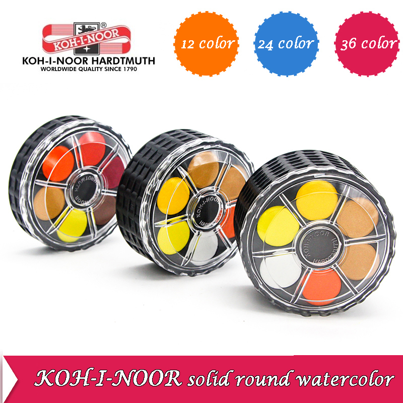 Watercolor Paint Set Solid Pigment - KOH-I-NOOR الصباغ المائية الصلبة المحمولة عجلة