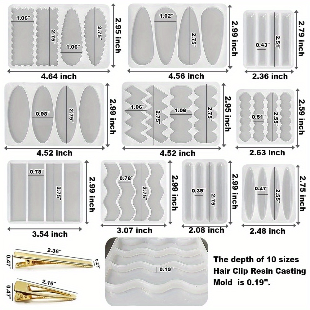 مجموعة من 10 قوالب سيليكون لصن - مراجعة Silicone Epoxy Resin Molds Set وسعره