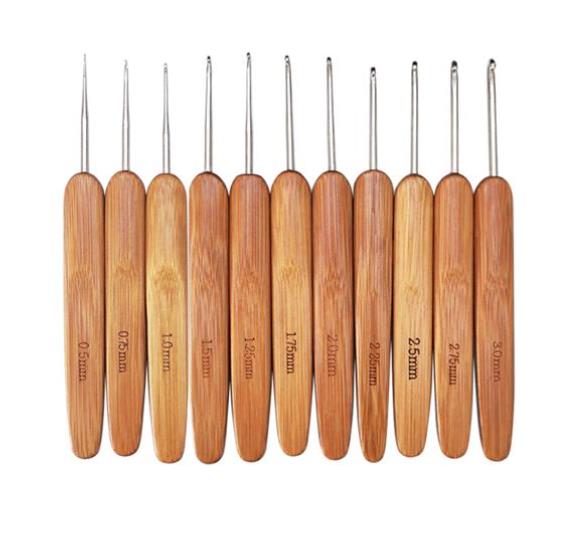الخيزران مقبض خشبي الكروشيه ال - مراجعة Wooden Crochet Hooks Ergonomic Handle وسعره