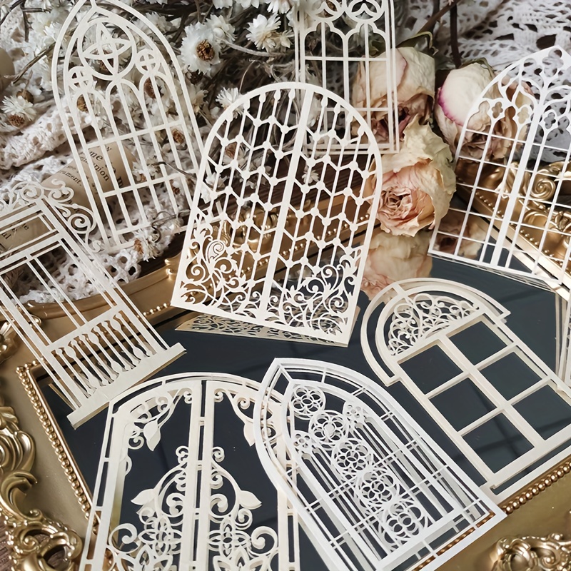 10 قطعة مادة الدانتيل المجوفة  - مراجعة Vintage Junk Journal Scrapbooking Paper وسعره