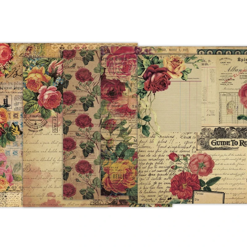 سجل القصاصات الوسادة متنوعة نم - مراجعة Vintage Junk Journal Scrapbooking Paper وسعره