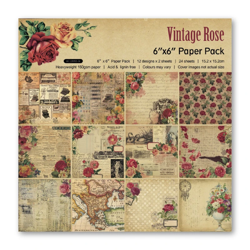 سجل القصاصات الوسادة متنوعة نم - مراجعة Vintage Junk Journal Scrapbooking Paper وسعره