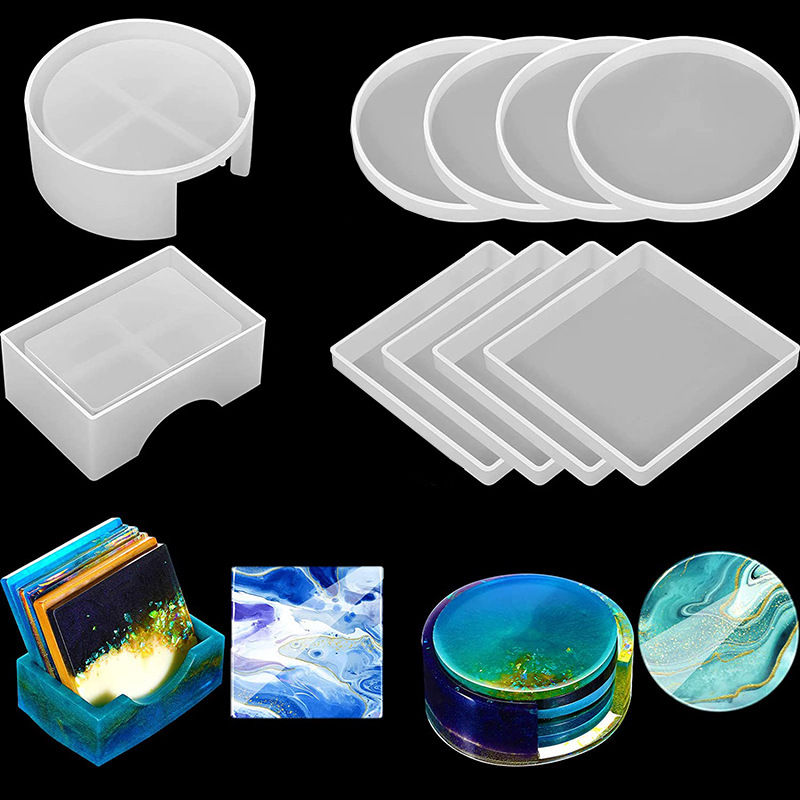 5 قطع/مجموعة من قواعد أكواب را - مراجعة Silicone Epoxy Resin Molds Set وسعره