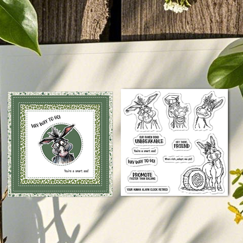 ختم شفاف على شكل حمار مضحك من  - مراجعة Clear Silicone Stamps For Card Making وسعره