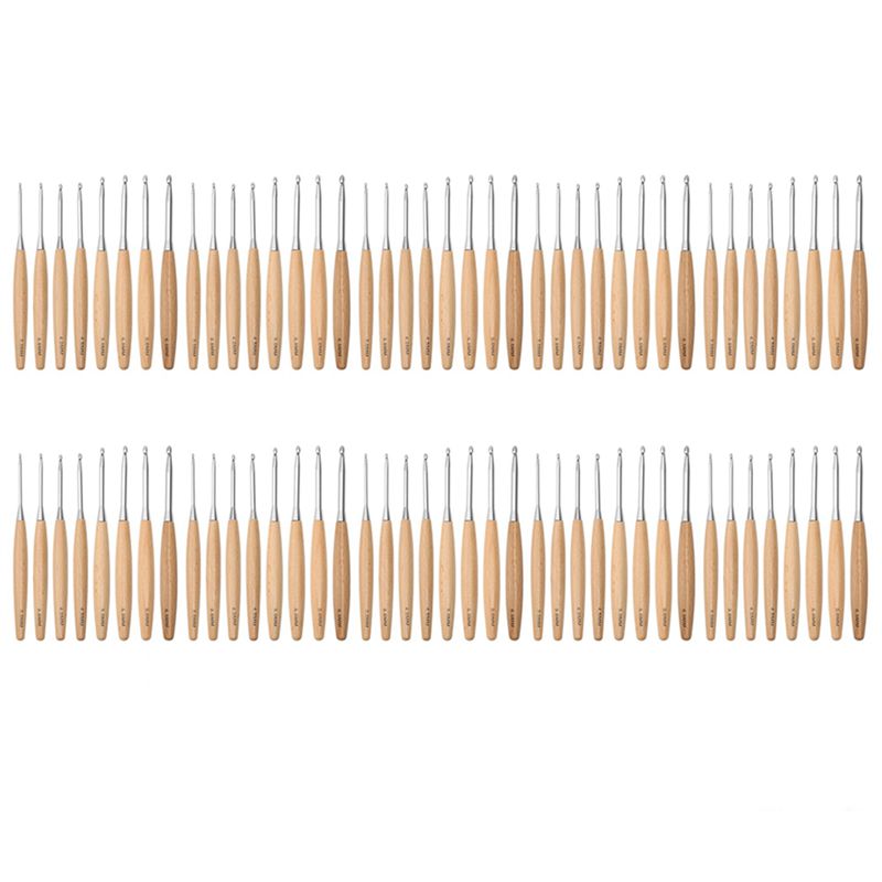 مجموعة خطافات كروشيه خشبية SEW - مراجعة Wooden Crochet Hooks Ergonomic Handle وسعره