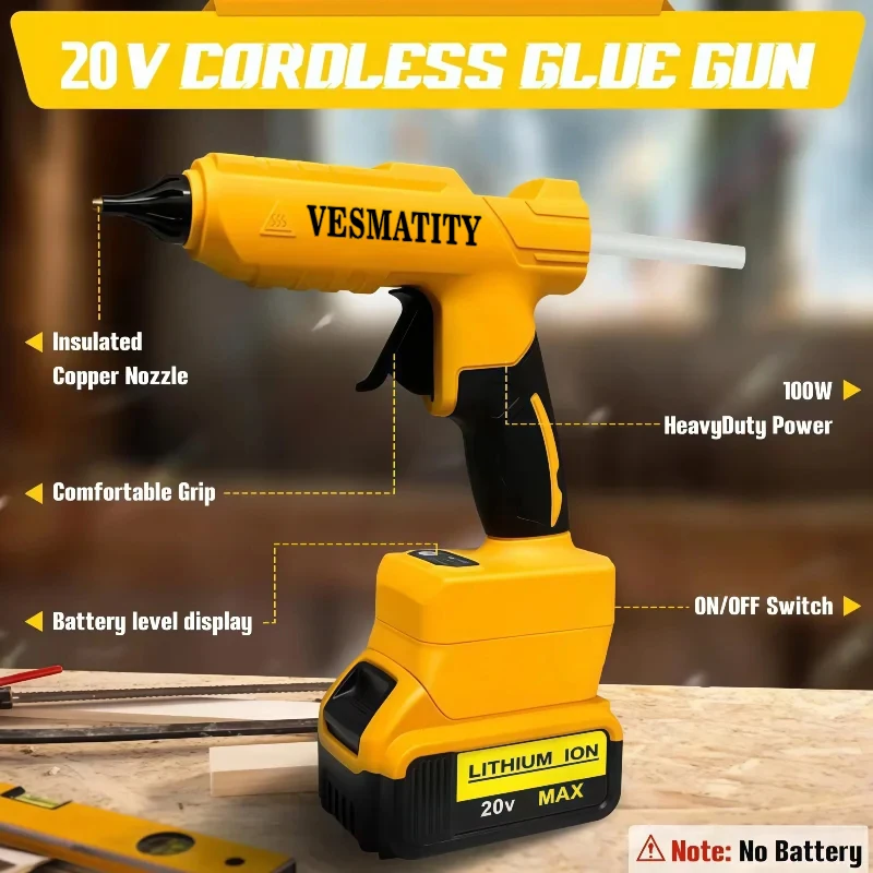 مسدس غراء كهربائي لاسلكي محمول - مراجعة Hot Melt Glue Gun Cordless وسعره