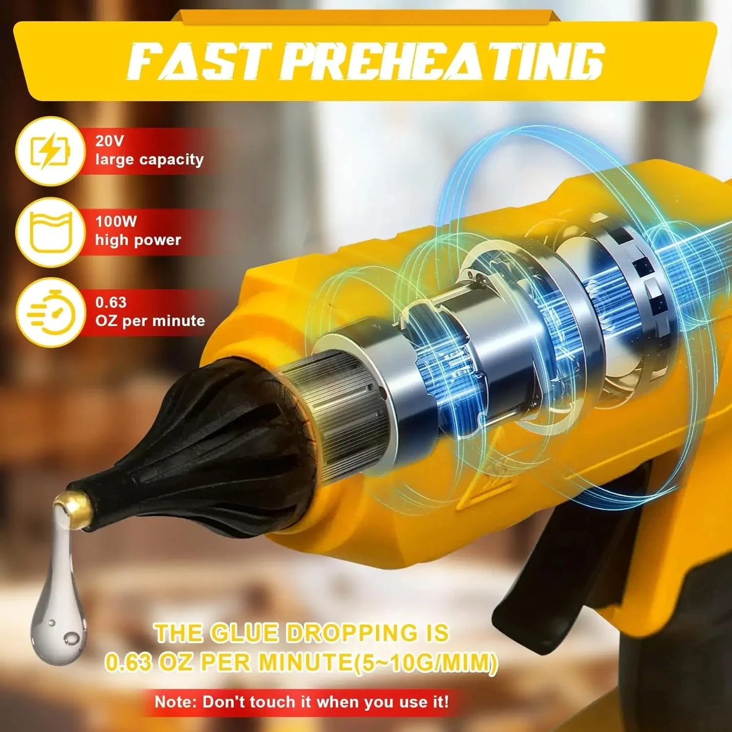 مسدس غراء كهربائي لاسلكي محمول - مراجعة Hot Melt Glue Gun Cordless وسعره