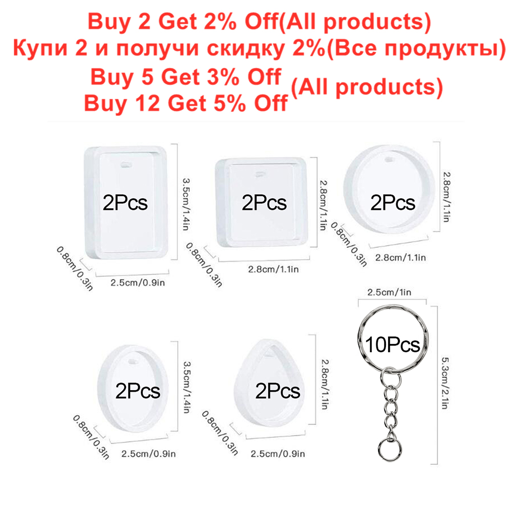 20 قطعة/المجموعة Keychain بها  - مراجعة Silicone Epoxy Resin Molds Set وسعره