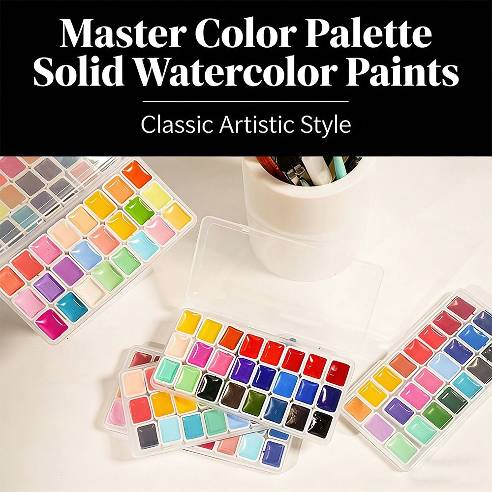 مجموعة ألوان مائية 24 لونًا، ع - مراجعة Watercolor Paint Set Solid Pigment وسعره
