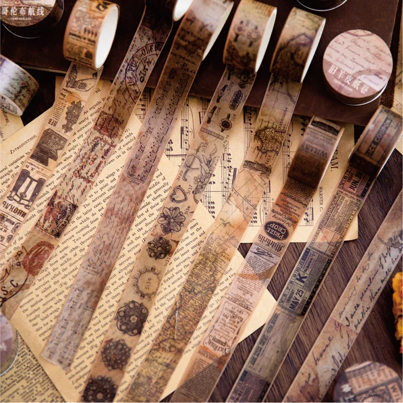 أشرطة واشي ورقية لاصقة عتيقة ، - مراجعة Vintage Junk Journal Scrapbooking Paper وسعره