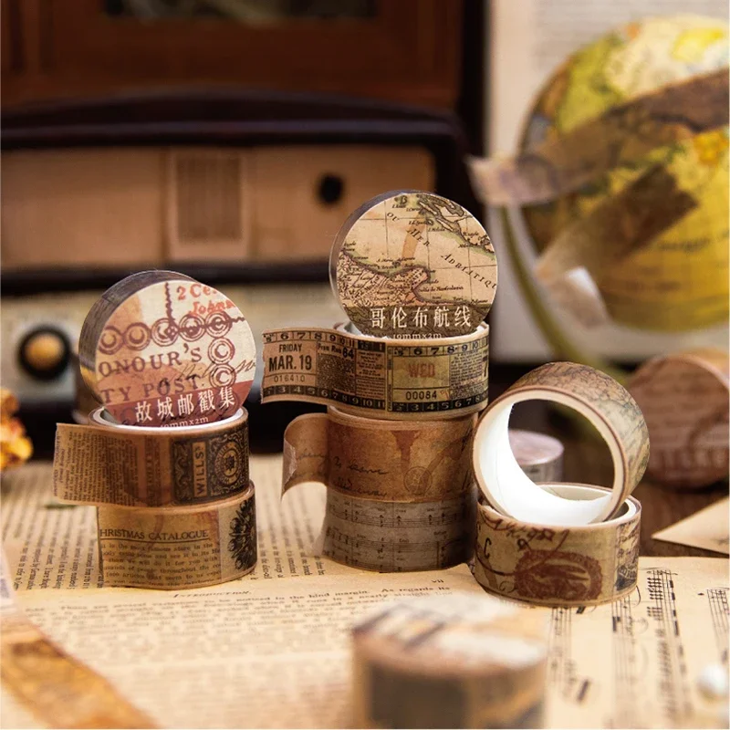 أشرطة واشي ورقية لاصقة عتيقة ، - مراجعة Vintage Junk Journal Scrapbooking Paper وسعره