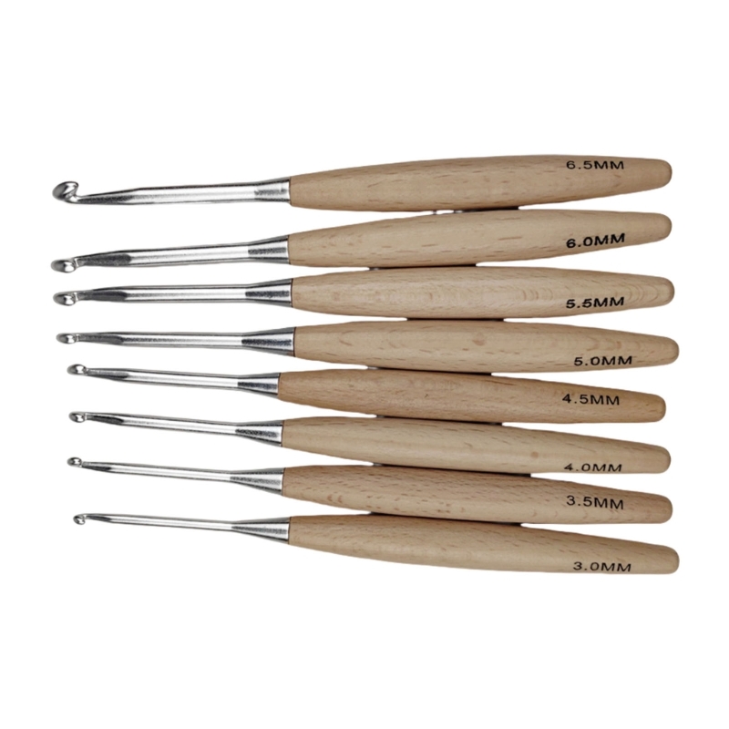97BA قبضة مريحة، إبرة كروشيه،  - مراجعة Wooden Crochet Hooks Ergonomic Handle وسعره