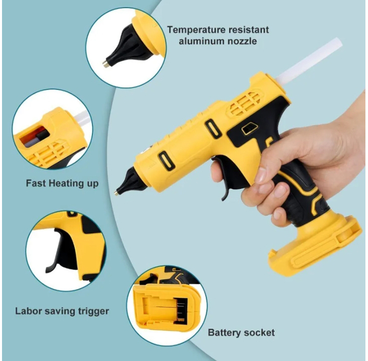 مسدس غراء ساخن كهربائي لاسلكي  - مراجعة Hot Melt Glue Gun Cordless وسعره