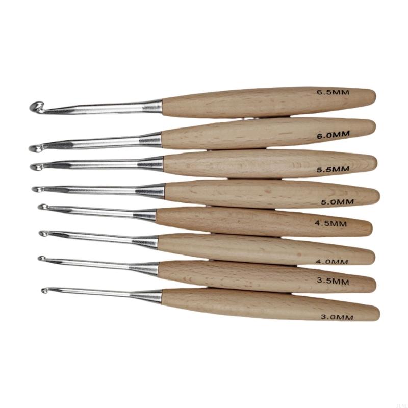 8 قطعة خطاف كروشيه مريح للمبتد - مراجعة Wooden Crochet Hooks Ergonomic Handle وسعره