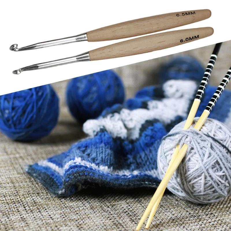 8 قطعة خطاف كروشيه مريح للمبتد - مراجعة Wooden Crochet Hooks Ergonomic Handle وسعره