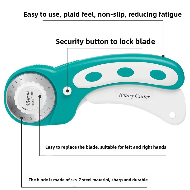 قاطع دوار 45 مم لقطع القماش مع - مراجعة Rotary Cutter For Fabric 45Mm وسعره