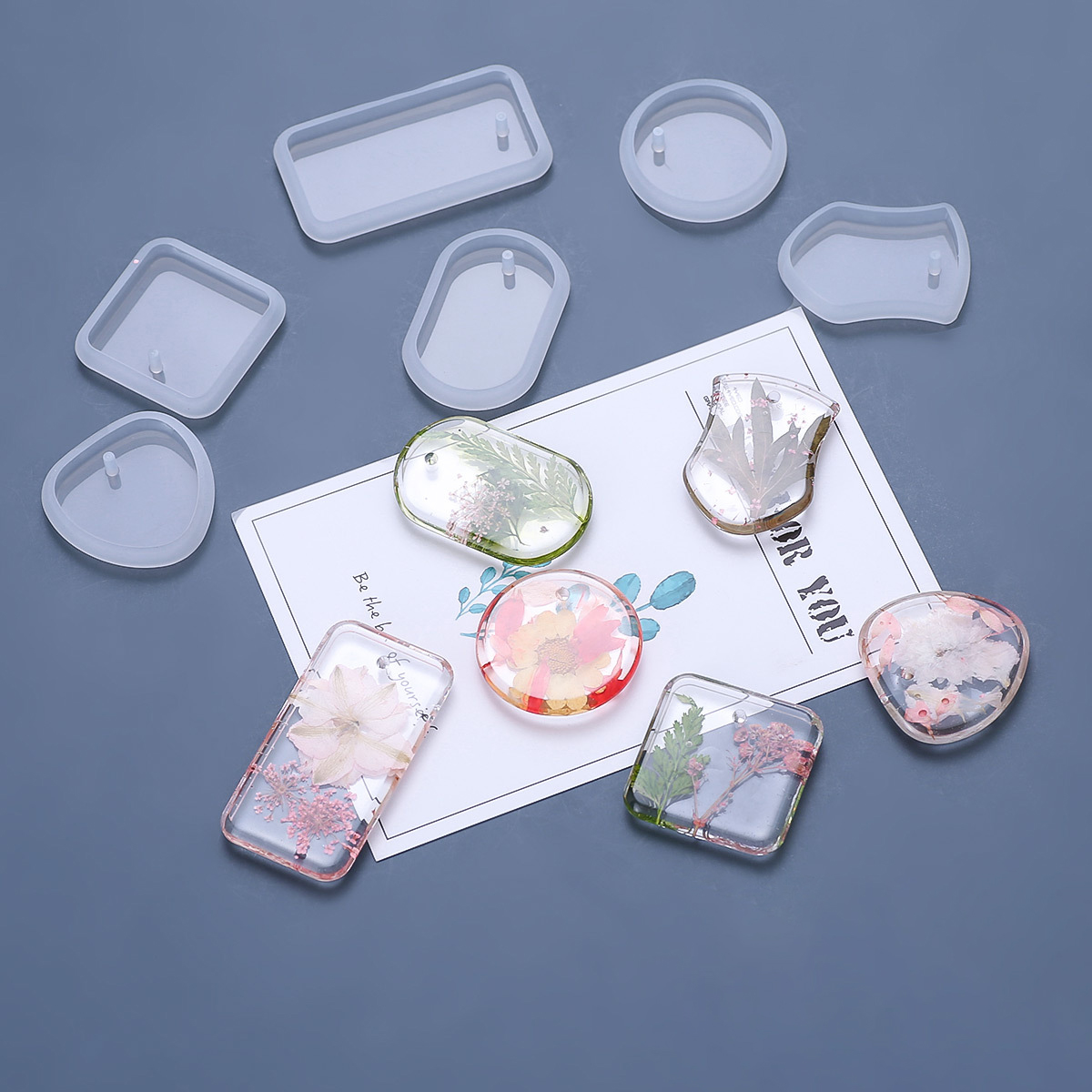 1/6/10 قطعة Keychain بها بنفسك - مراجعة Silicone Epoxy Resin Molds Set وسعره