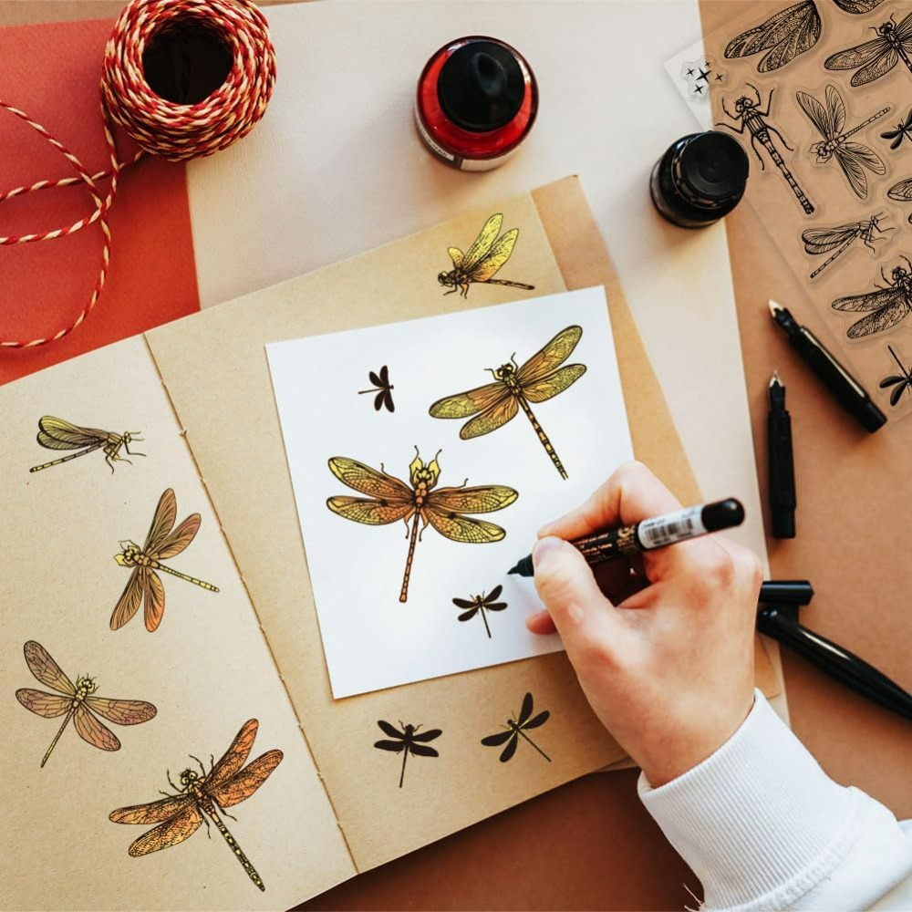 طوابع اليعسوب واضحة لقصاصات ذا - مراجعة Clear Silicone Stamps For Card Making وسعره