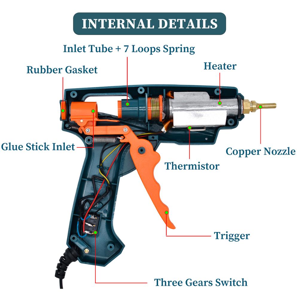 مسدس غراء حراري فردي، مجموعة أ - مراجعة Hot Melt Glue Gun Cordless وسعره