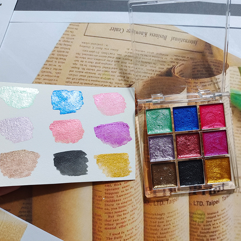 9 لون مسمار لون صاف صبغ أورورا - مراجعة Watercolor Paint Set Solid Pigment وسعره
