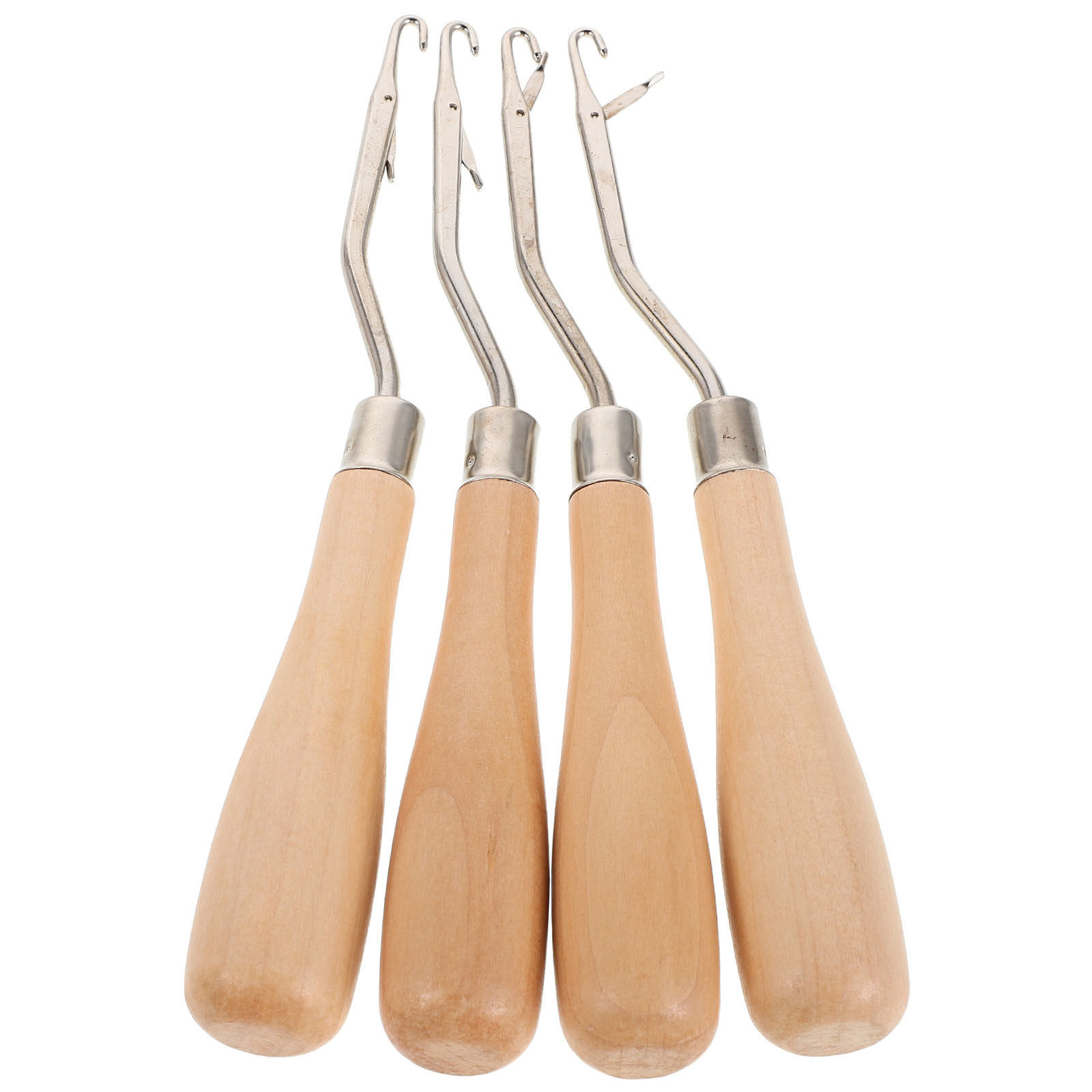 4 قطع من إبر الكروشيه بمقبض خش - مراجعة Wooden Crochet Hooks Ergonomic Handle وسعره
