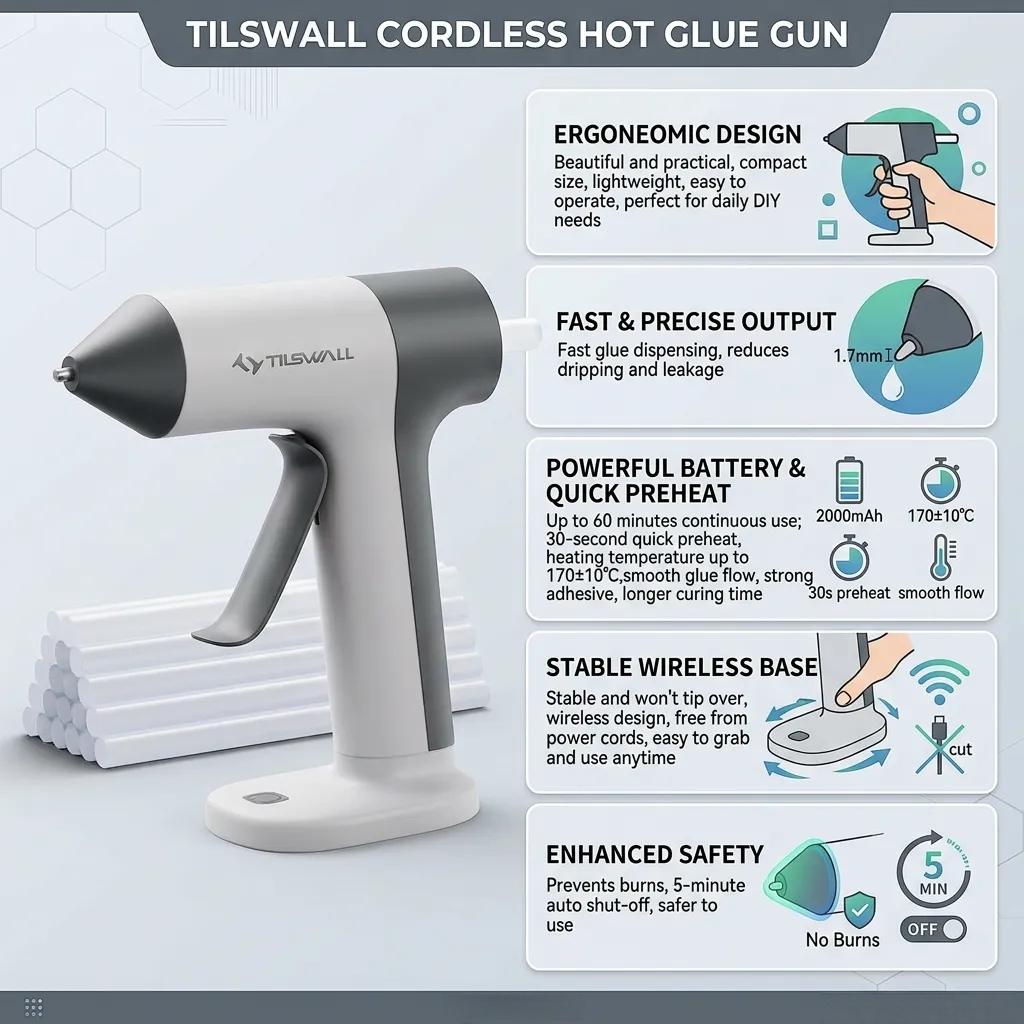 مسدس غراء ساخن لاسلكي سريع الت - مراجعة Hot Melt Glue Gun Cordless وسعره