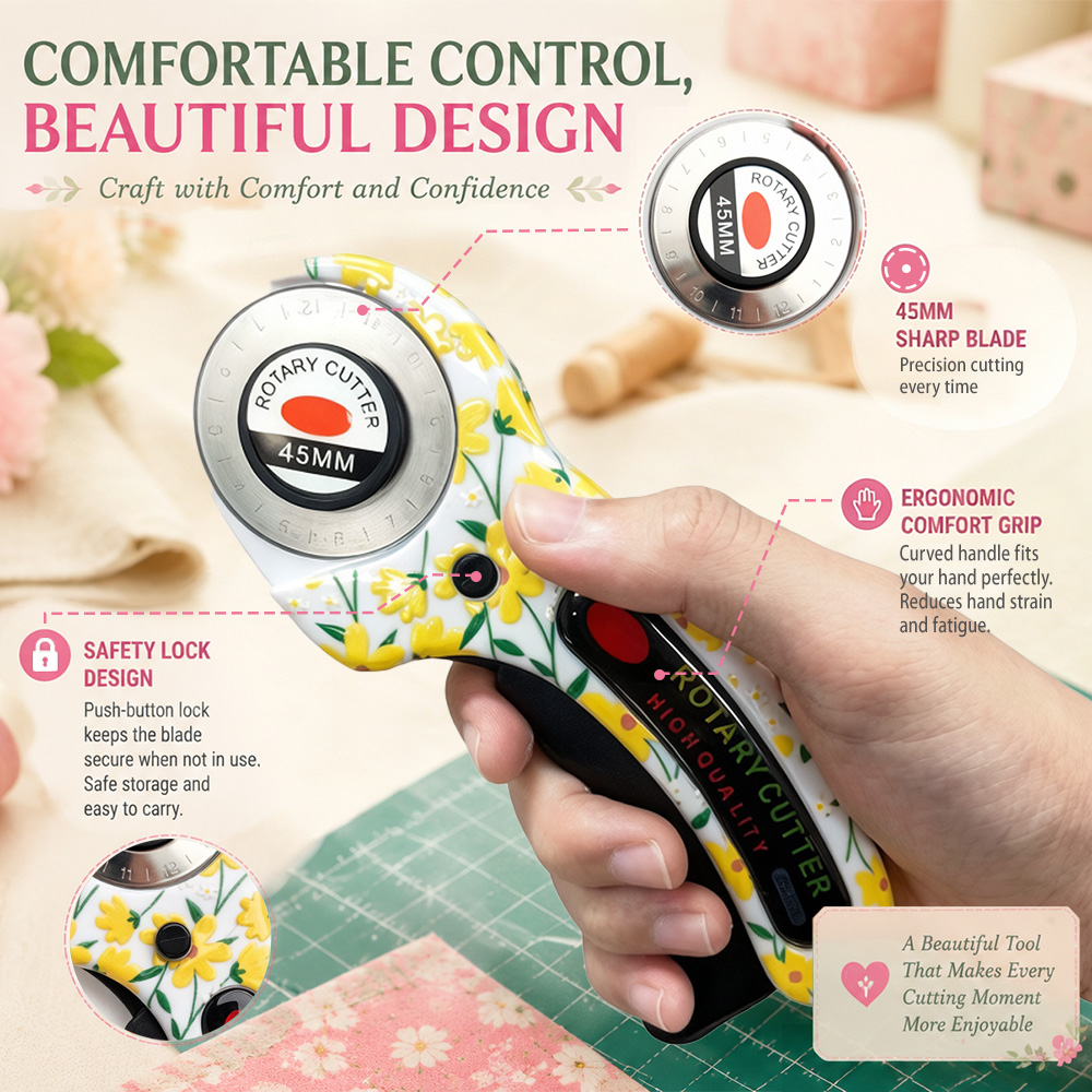 قاطع دوار 45 مم لقص الورق والق - مراجعة Rotary Cutter For Fabric 45Mm وسعره