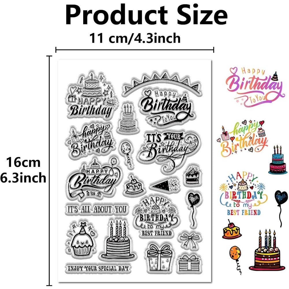عيد ميلاد سعيد واضح Stamps لصن - مراجعة Clear Silicone Stamps For Card Making وسعره