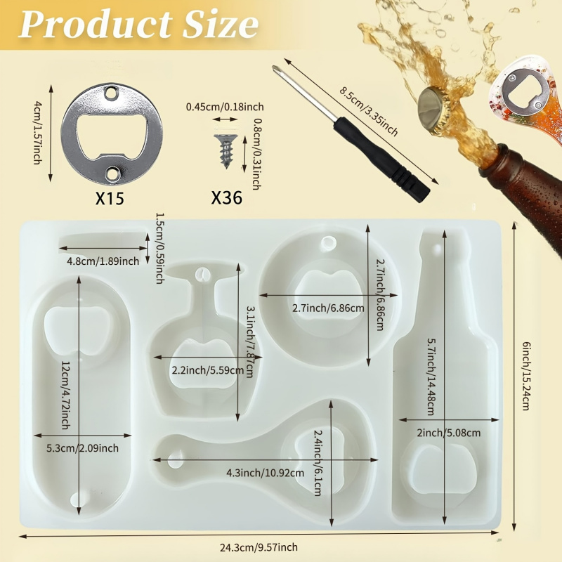 قالب راتنج لفتحة زجاجات البيرة - مراجعة Silicone Epoxy Resin Molds Set وسعره