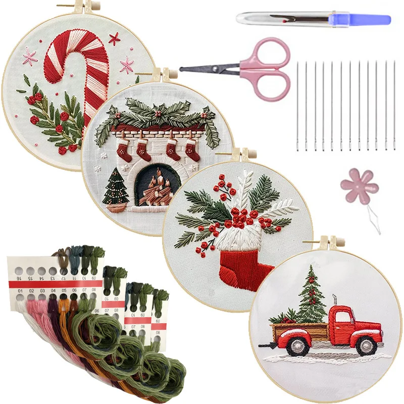 مجموعة بداية التطريز اليدوي لل - مراجعة Cross Stitch Stamped Kits Beginners وسعره