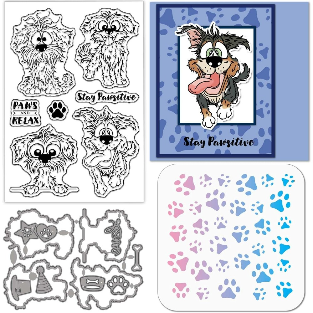 الهزلي الكلب واضح سيليكون ختم  - مراجعة Clear Silicone Stamps For Card Making وسعره