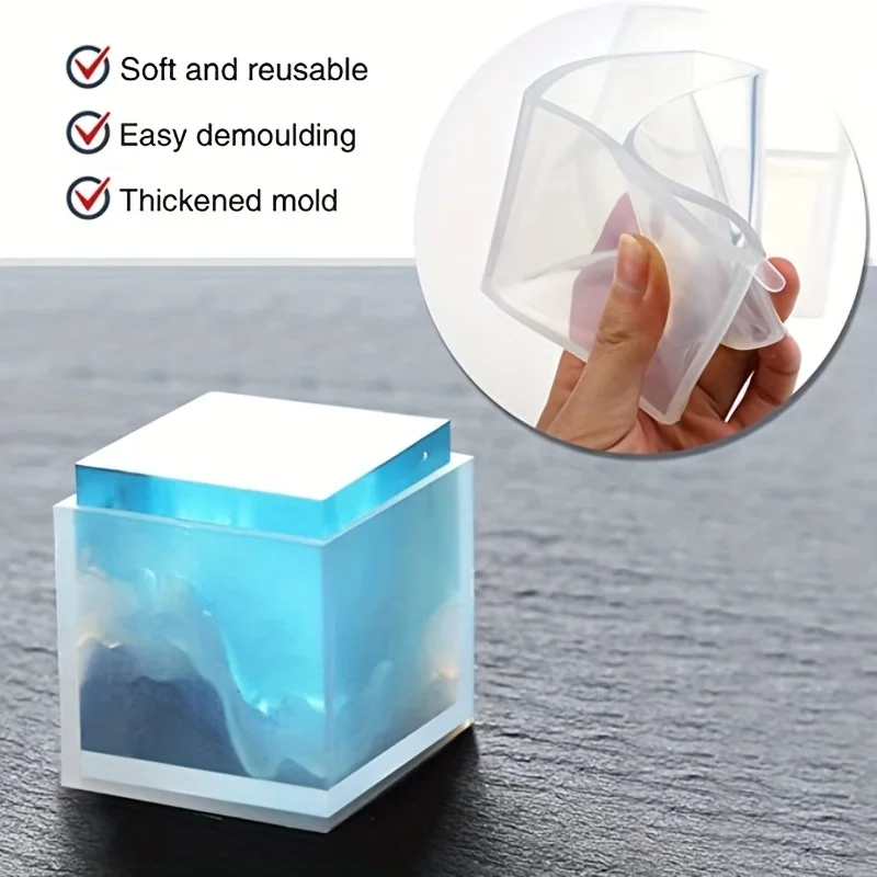 5 قطعة قالب راتينج مربع سيليكو - مراجعة Silicone Epoxy Resin Molds Set وسعره