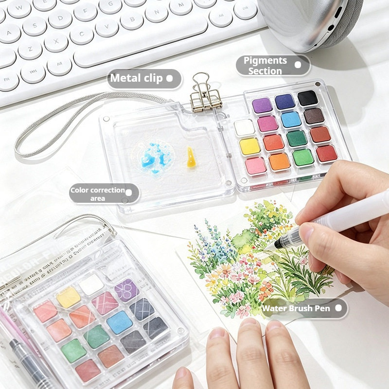 مجموعة ألوان مائية صلبة محمولة - مراجعة Watercolor Paint Set Solid Pigment وسعره