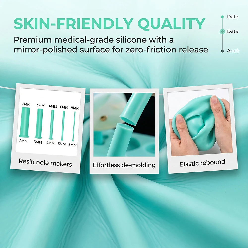طقم أدوات فتح الثقوب من الراتن - مراجعة Silicone Epoxy Resin Molds Set وسعره