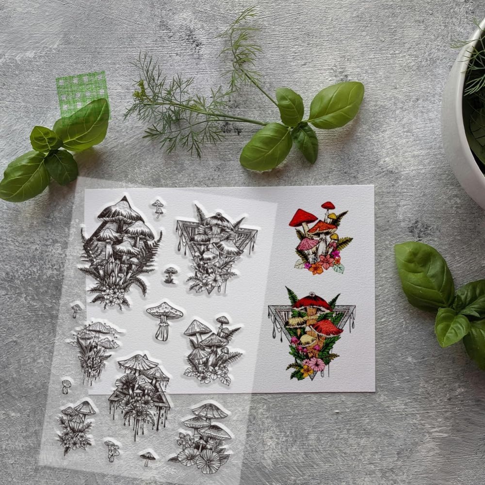 ختم واضح للفطر، ختم سيليكون نب - مراجعة Clear Silicone Stamps For Card Making وسعره