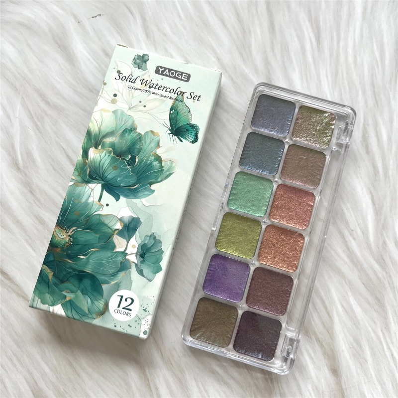 طلاء ألوان مائية صلبة متغيرة ا - مراجعة Watercolor Paint Set Solid Pigment وسعره