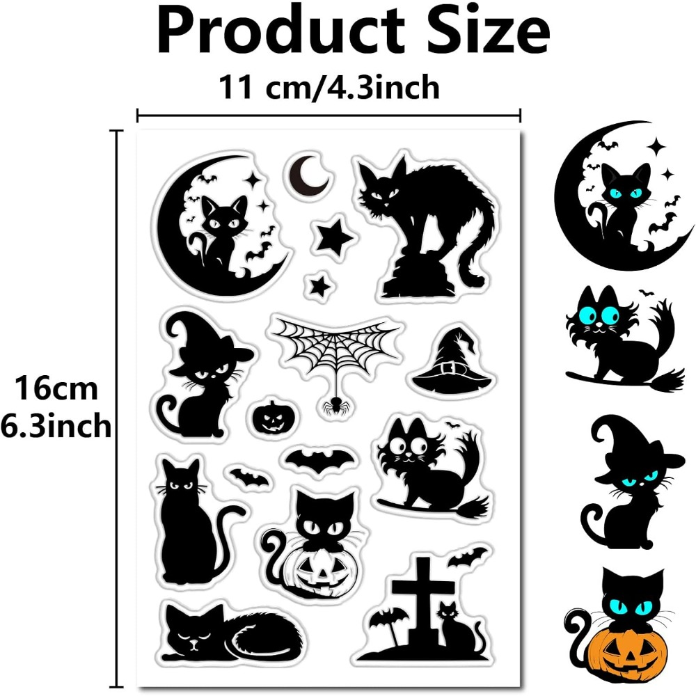 هالوين القطط السوداء واضح المط - مراجعة Clear Silicone Stamps For Card Making وسعره