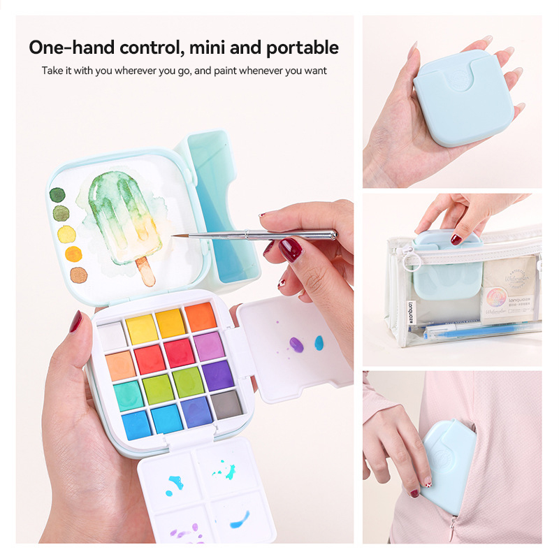 16 لون Languo الصلبة مجموعة ال - مراجعة Watercolor Paint Set Solid Pigment وسعره